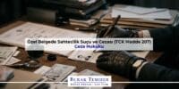 Özel Belgede Sahtecilik Suçu ve Cezası (TCK Madde 207)